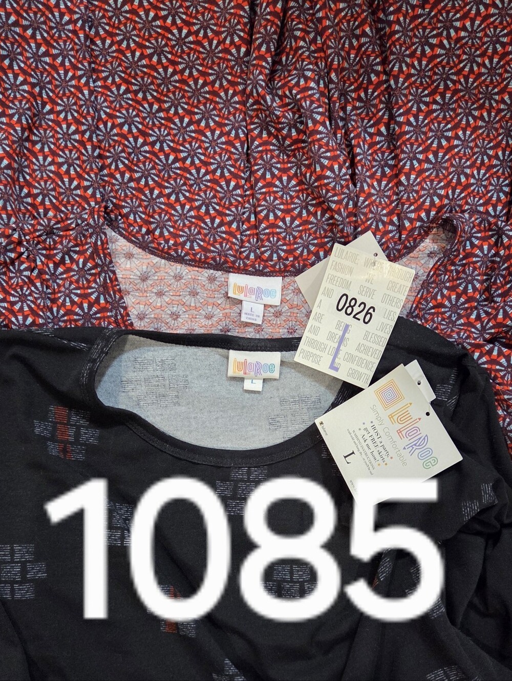 NWT LuLaRoe Dress Bundle Size Large Gray / Black Geometric Red Floral - Picture 13 of 13
